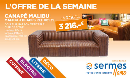 Offre de la semaine - canapé Malibu 3 places